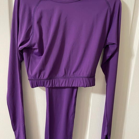 Women workout 2 piece sets seamless crop top and High waist leggings - Picture 2 of 6